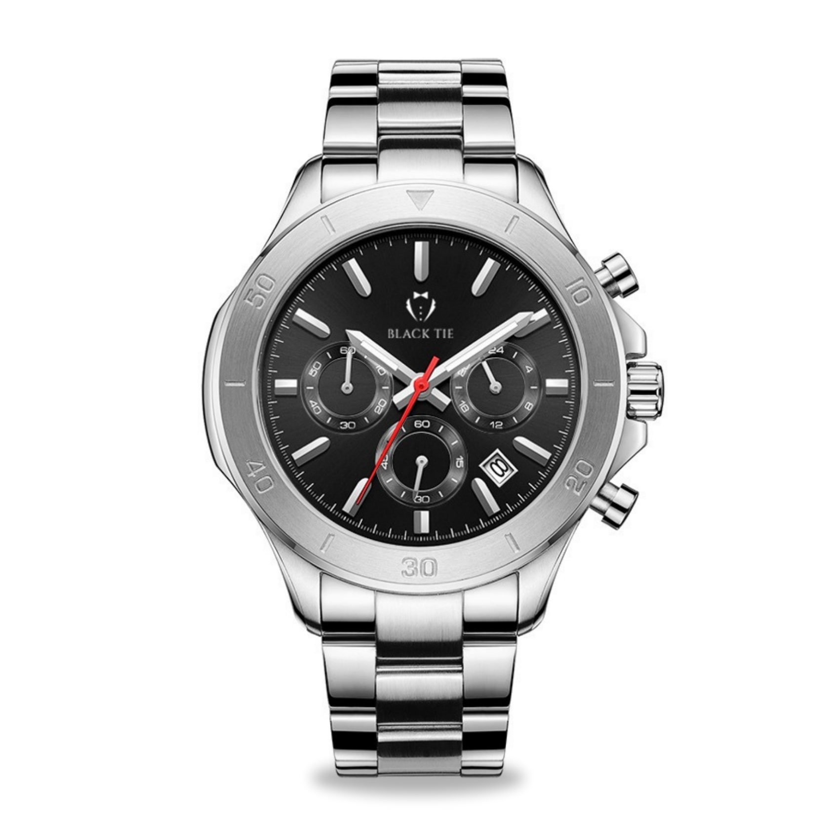 Stainless steel chronograph for men