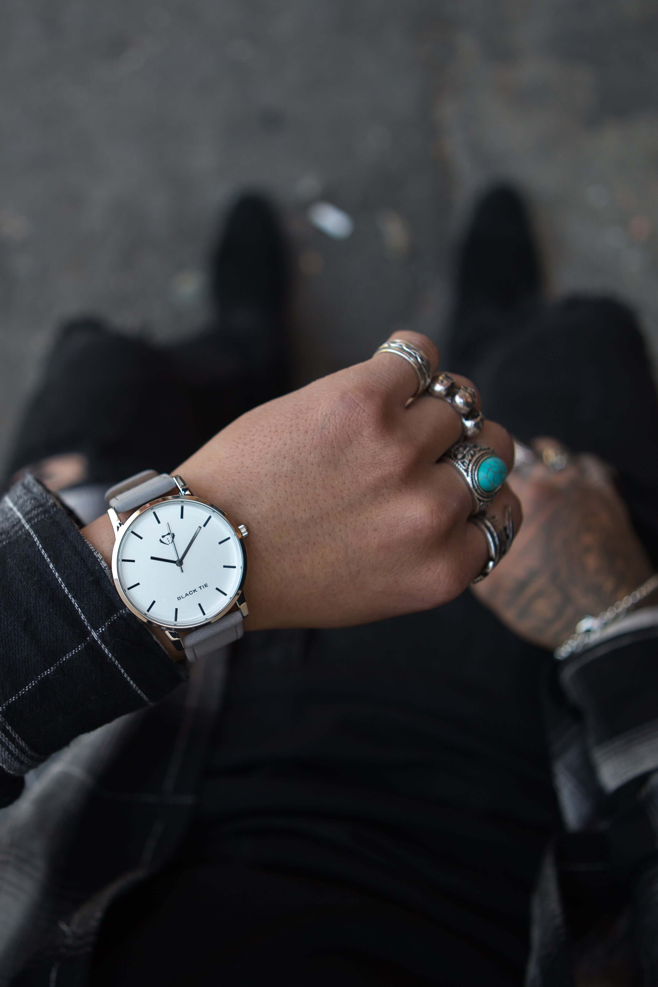 Leather affordable grey watches for men