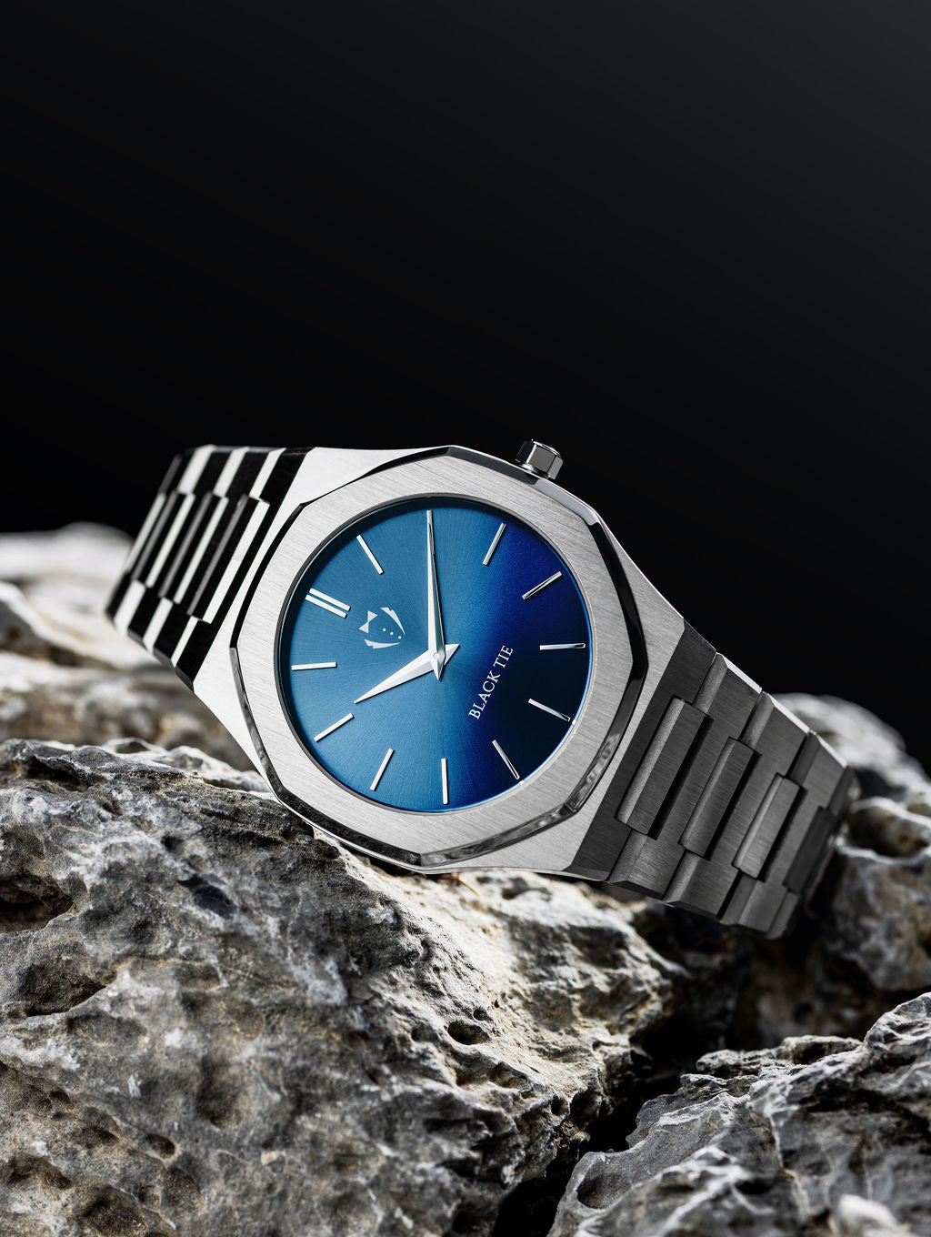 blue steel minimalist watch for men
