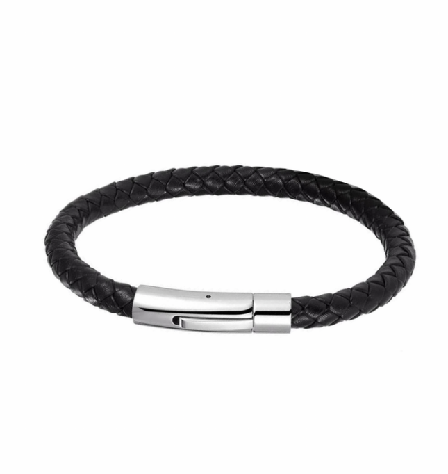 Black silver bracelets for men