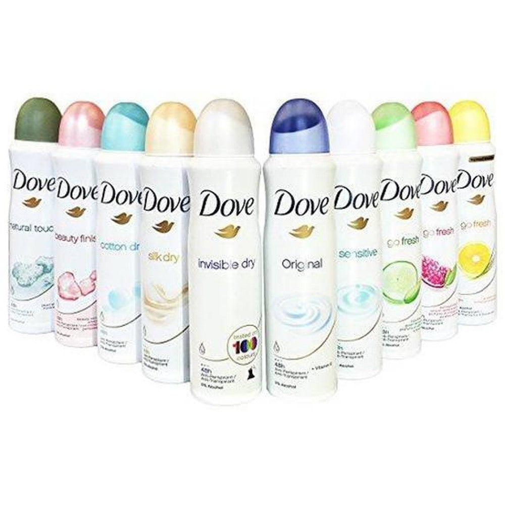 BLack Tie 10-Pack Dove Antiperspirant Spray Deodorant For Women 150 ml