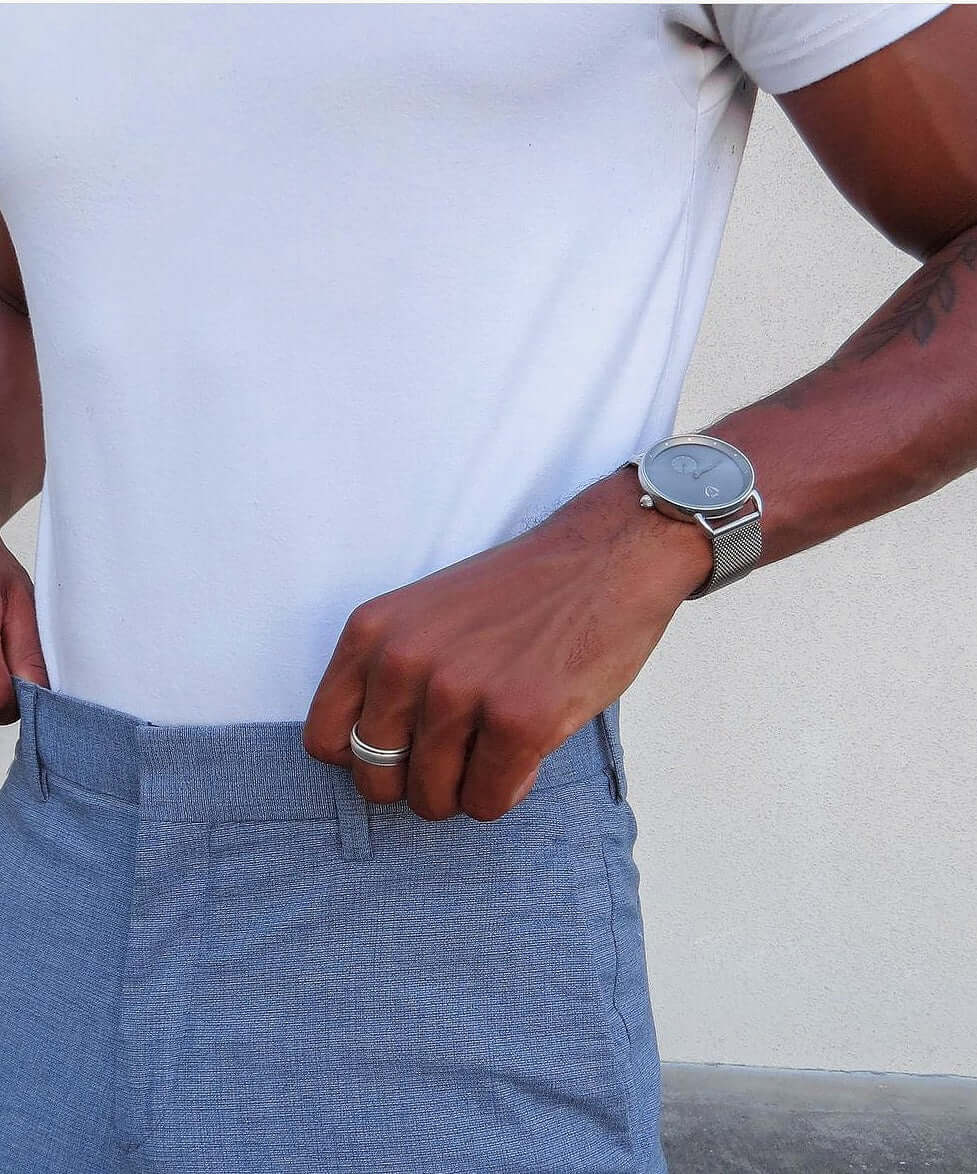 JIANDUN Mens Black Watches Minimalist Waterproof-Fashion Wrist Watch for  Men Unisex Dress with Leather Band