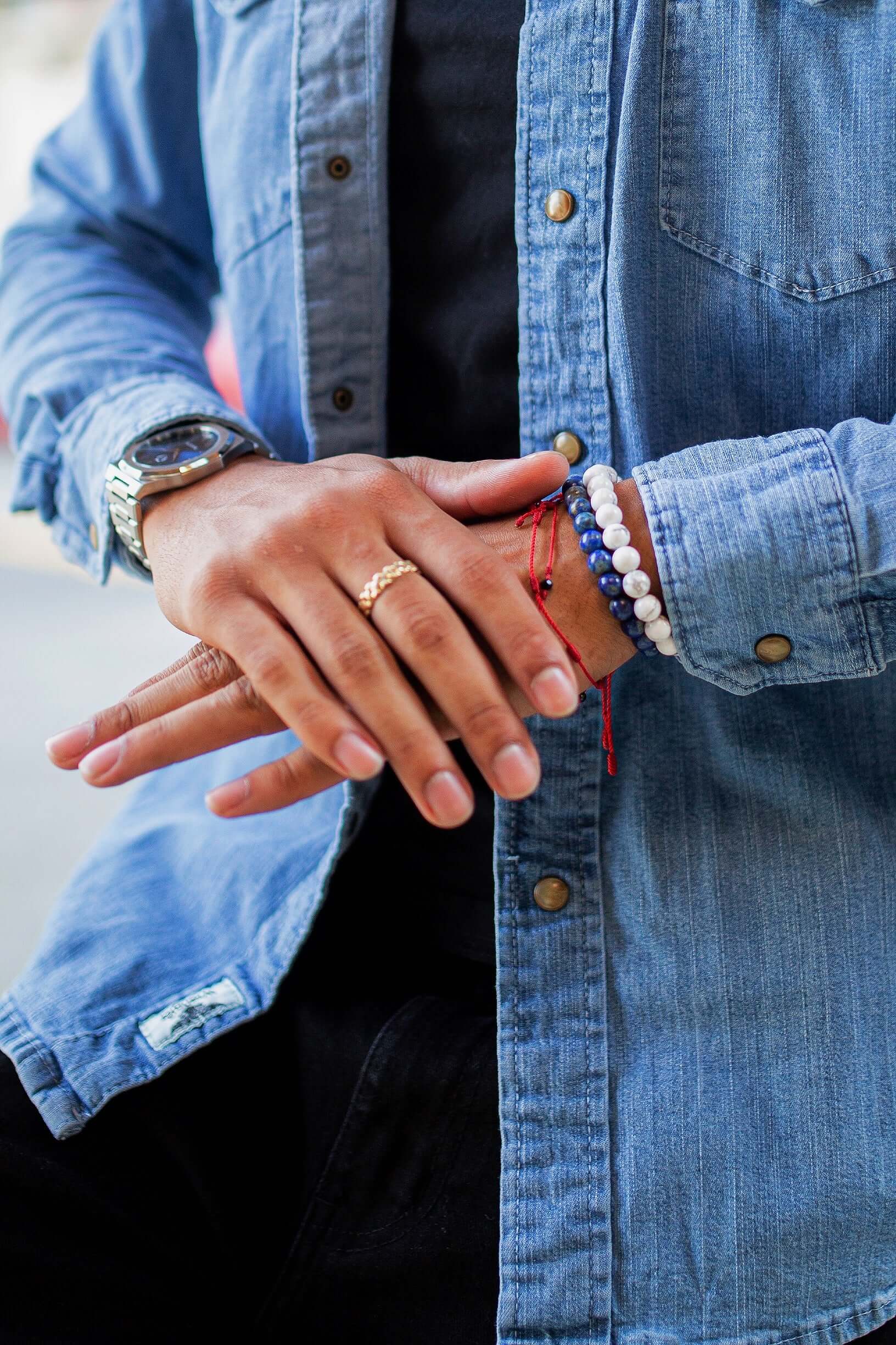 White mens bracelets