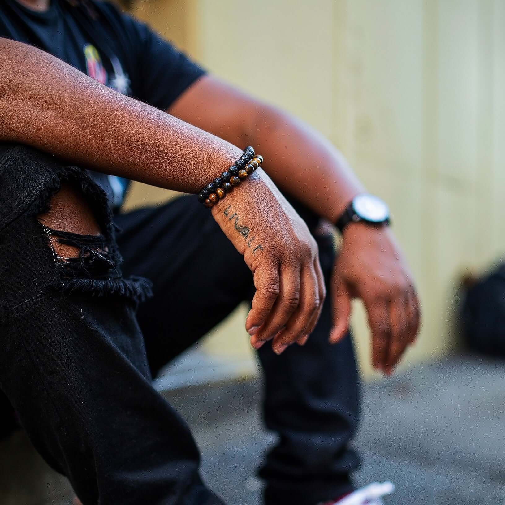 Black modern mens bracelets